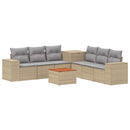 vidaXL Kanapé Szett 8 db Beige és Világosszürke Poli rattan és acél
