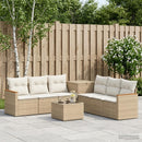 vidaXL Kanapé Szett 8 db Beige és Krémszínű Poli rattan és acél