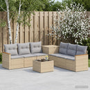 vidaXL Kanapé Szett 8 db Beige és Világosszürke Poli rattan és acél
