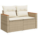 vidaXL Kanapé Szett 8 db Beige és Krémszínű Poli rattan és acél