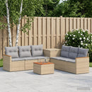 vidaXL Kanapé Szett 8 db Beige és Világosszürke Poli rattan és acél
