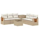 vidaXL Kanapé Szett 8 db Beige és Krémszínű Poli rattan és acél
