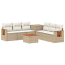 vidaXL Kanapé Szett 8 db Beige és Krémszínű Poli rattan és acél