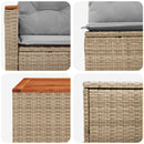 vidaXL Kanapé Szett 8 db Beige és Világosszürke Poli rattan és acél