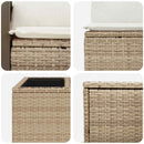 vidaXL Kanapé Szett 8 db Beige és Krémszínű Poli rattan és acél
