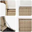 vidaXL Kanapé Szett 7 db Beige és Krémszínű Poli rattan és acél