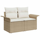 vidaXL Kanapé Szett 7 db Beige és Krémszínű Poli rattan és acél