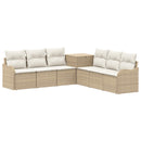 vidaXL Kanapé Szett 7 db Beige és Krémszínű Poli rattan és acél