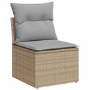 vidaXL Kanapé Szett 7 db Beige és Világosszürke Poli rattan és acél