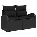 vidaXL Kanapé Szett 7 db Fekete Poli rattan és acél