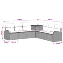 vidaXL Kanapé Szett 7 db Szürke és sötétszürke Poli rattan és acél