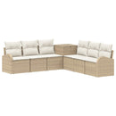 vidaXL Kanapé Szett 7 db Beige és Krémszínű Poli rattan és acél