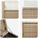 vidaXL Kanapé Szett 7 db Beige és Krémszínű Poli rattan és acél
