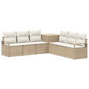 vidaXL Kanapé Szett 7 db Beige és Krémszínű Poli rattan és acél