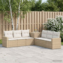 vidaXL Kanapé Szett 7 db Beige és Krémszínű Poli rattan és acél