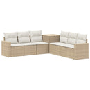 vidaXL Kanapé Szett 7 db Beige és Krémszínű Poli rattan és acél
