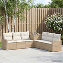 vidaXL Kanapé Szett 7 db Beige és Krémszínű Poli rattan és acél