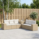 vidaXL Kanapé Szett 7 db Beige és Krémszínű Poli rattan és acél