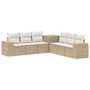vidaXL Kanapé Szett 7 db Beige és Krémszínű Poli rattan és acél