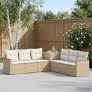 vidaXL Kanapé Szett 7 db Beige és Krémszínű Poli rattan és acél