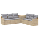 vidaXL Kanapé Szett 7 pcs Beige és Világosszürke Poli rattan és acél