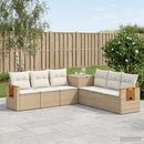 vidaXL Kanapé Szett 7 db Beige és Krémszínű Poli rattan és acél