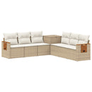 vidaXL Kanapé Szett 7 db Beige és Krémszínű Poli rattan és acél