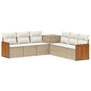 vidaXL Kanapé Szett 7 db Beige és Krémszínű Poli rattan és acél