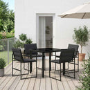 vidaXL Kert étkező szett 5 pcs Fekete és sötétszürke 80 x 80 x 73 cm