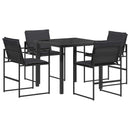 vidaXL Kert étkező szett 5 pcs Fekete és sötétszürke 80 x 80 x 73 cm
