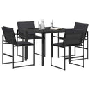 vidaXL Kert étkező szett 5 pcs Fekete és sötétszürke 80 x 80 x 73 cm