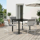 vidaXL Kert étkező szett 5 pcs Fehér és Világosszürke 80 x 80 x 73 cm
