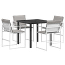 vidaXL Kert étkező szett 5 pcs Fehér és Világosszürke 80 x 80 x 73 cm