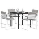 vidaXL Kert étkező szett 5 pcs Fehér és Világosszürke 80 x 80 x 73 cm
