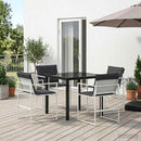 vidaXL Kert étkező szett 5 pcs Fehér és Antracitszürke 80 x 80 x 73 cm