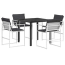 vidaXL Kert étkező szett 5 pcs Fehér és Antracitszürke 80 x 80 x 73 cm
