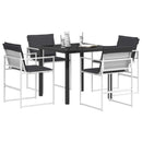 vidaXL Kert étkező szett 5 pcs Fehér és Antracitszürke 80 x 80 x 73 cm
