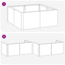vidaXL Támfal 4 db 100 x 100 x 40 cm Rozsdamentes Acél Ezüst