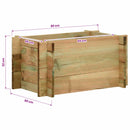 vidaXL Kertemelt Zöldségágy Zöld 80 x 80 x 32 cm Tömör Fenyőfa