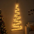 vidaXL Függő karácsonyfa gömbökkel 150 cm 80 LED Meleg fehér