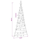 vidaXL Függő karácsonyfa gömbökkel 150 cm 80 LED Meleg fehér