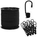 vidaXL Bungee Kötél Horgokkal 4 mm Fekete PP és gumi