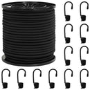 vidaXL Bungee Kötél Horgokkal 6 mm Fekete PP és gumi