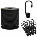 vidaXL Bungee Kötél Horgokkal 6 mm Fekete PP és gumi