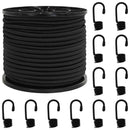 vidaXL Bungee Kötél Horgokkal 8 mm Fekete PP és gumi
