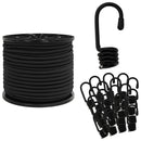 vidaXL Bungee Kötél Horgokkal 8 mm Fekete PP és gumi