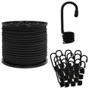 vidaXL Bungee Kötél Horgokkal 10 mm Fekete PP és gumi