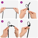 vidaXL Bungee Kötél Horgokkal 10 mm Fekete PP és gumi