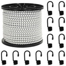 vidaXL Bungee Kötél Horgokkal 8 mm Fekete és Fehér PP és gumi