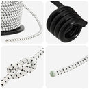 vidaXL Bungee Kötél Horgokkal 8 mm Fekete és Fehér PP és gumi